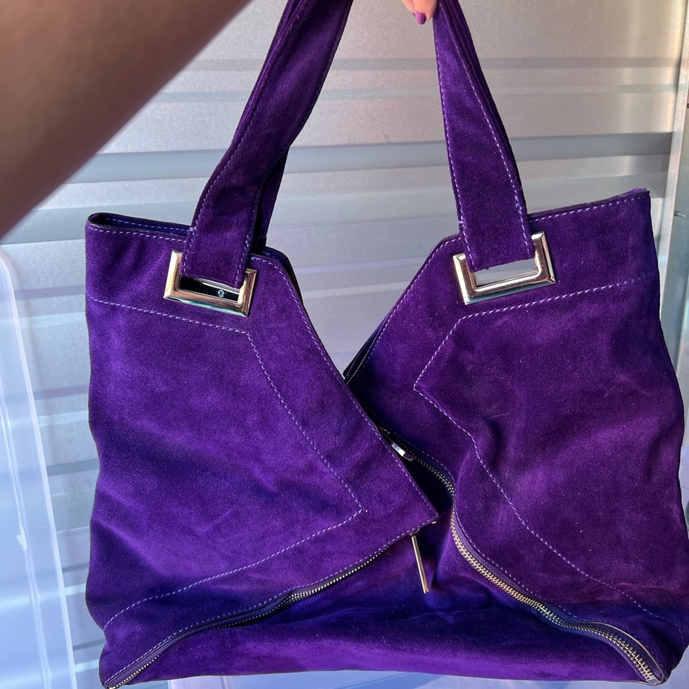 Kooba Vibrant Purple Suede Handbag - Picture 2 of 8